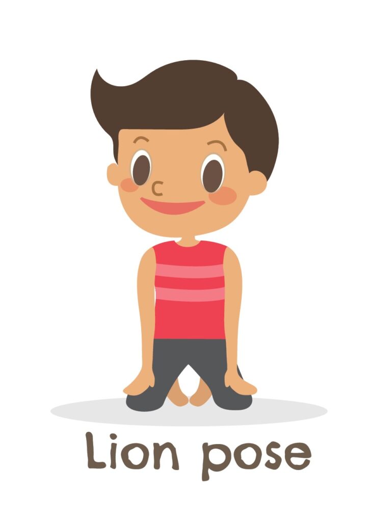 lion pose for kids